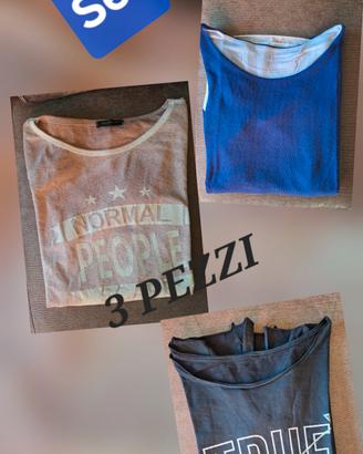 Set di 3 magliette/sottogiacca man.lunga Ved.descr