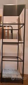 Libreria/scaffale pari al nuovo con ripiani vetro