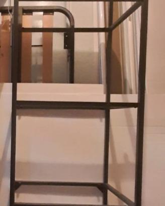 Libreria/scaffale pari al nuovo con ripiani vetro