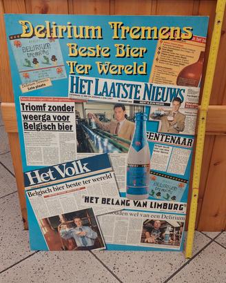 Cartello pubblicitario pub Birra Delirium Tremens