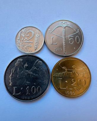 4 Monete lire San Marino 1989