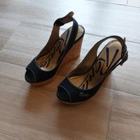 spuntate con zeppa color jeans n.35