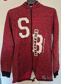 Felpa con cappuccio e zip inverno JHM rossa e nera