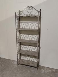 Etagere in ferro e legno paulonia