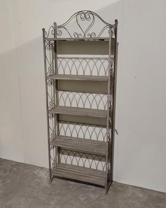 Etagere in ferro e legno paulonia