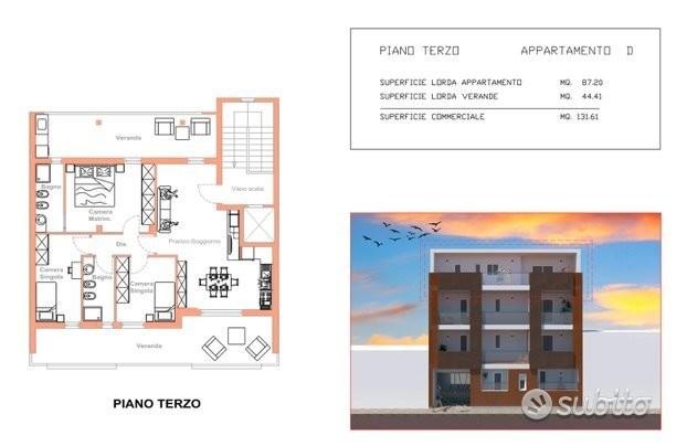 Quadrilocale attico con ampie terrazze