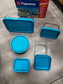 Set 5 contenitori in vetro con tappi in silicone c