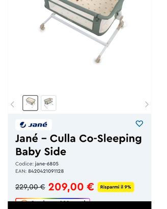 Jané – Culla Co-Sleeping Baby Side