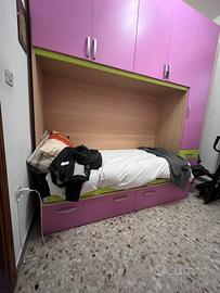 Letto con cassettoni più armadio