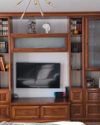 Parete Attrezzata Libreria TV in Ciliegio 