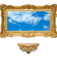 Mensola + specchio 96x56 cm stile barocco vari col