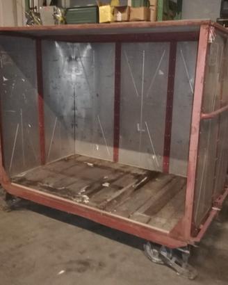 box carrellato contenitore con sponde rimovibili