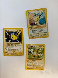 Classica evoluzione vintage pichu pikachu raichu