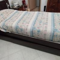 letto singolo SONGESAND con contenitori marrone