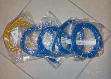Cinque cavi Rete LAN CAT 5E cad./ mt.2
