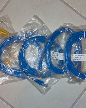 Cinque cavi Rete LAN CAT 5E cad./ mt.2