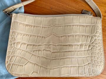Borsa vera pelle Furla stampa coccodrillo borsetta