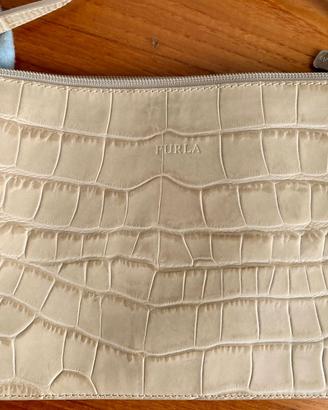 Borsa vera pelle Furla stampa coccodrillo borsetta