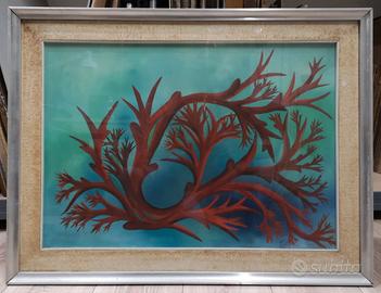 Dipinto olio su tela. Firmato. Corallo. 50x70 cm