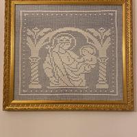 Quadro filet all'uncinetto