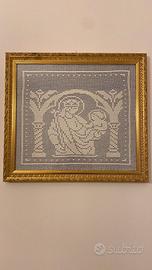 Quadro filet all'uncinetto