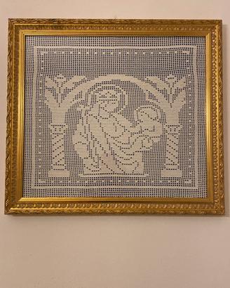 Quadro filet all'uncinetto