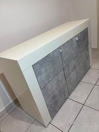 Madia / Credenza moderna bianca e grigio cemento