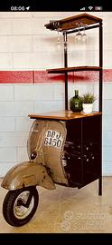 Mobile bar vespa vintage bottiglie - bianco