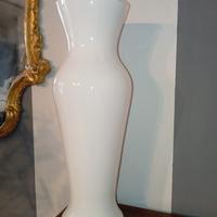  vaso vetro opalino bianco latte vintage h 43