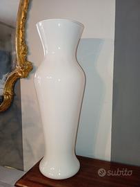  vaso vetro opalino bianco latte vintage h 43