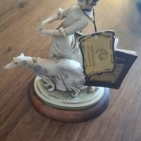 Rara statua Capodimonte B. Merli Dama con Levriero