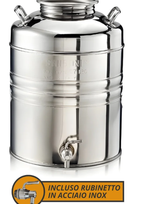 fusto contenitore inox Sansone 20lt per olio