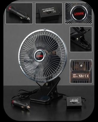 Ventilatore Oscillante  12v Lampa con Morsetto