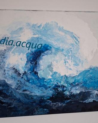 3 quadri dipinti fluid art Nuovi