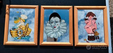 3 Quadretti a specchio vintage 