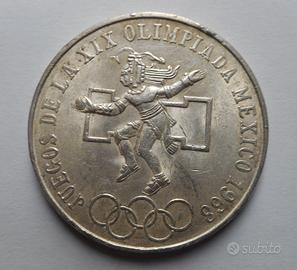 Moneta d'argento 25 pesos olimpiadi messicane 1968