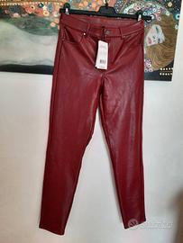 Pantalone termico effetto pelle Rosso Vintage, M