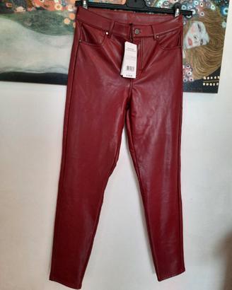 Pantalone termico effetto pelle Rosso Vintage, M