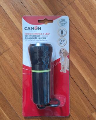 Torcia elettrica LED con porta sacchetti Cani