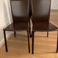 2 sedie in pelle Calligaris