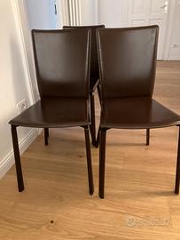 2 sedie in pelle Calligaris