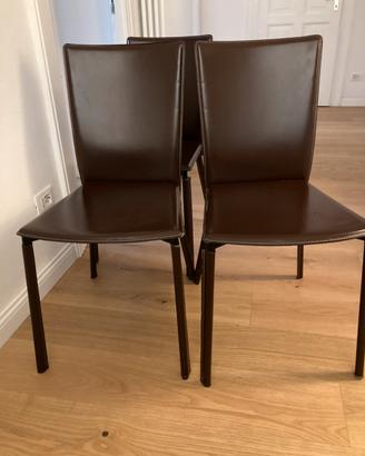 2 sedie in pelle Calligaris