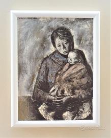 Quadro Maternità di Xavier Bueno con cornice