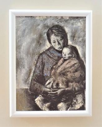 Quadro Maternità di Xavier Bueno con cornice