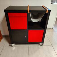 Scaffale Kallax Ikea ruotato 77x77x40+ruotini