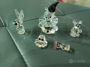 Statuine cristallo: animali e Pierrot