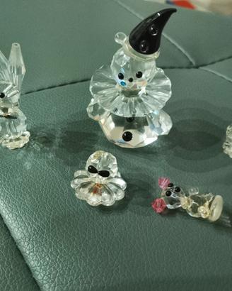 Statuine cristallo: animali e Pierrot