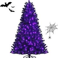 NUOVO Albero di Natale Nero Artificiale 180cm LED