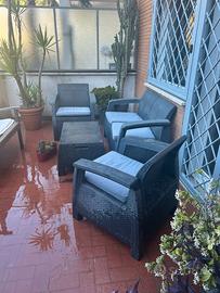 Salottino da esterno Rattan