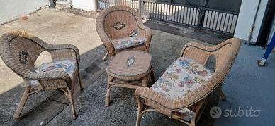 Salotto Giardino Vintage in Vero Midollino Artigia